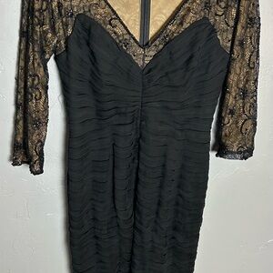 Tadashi Shoji Black Lace Long Sleeve Dress